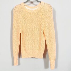 Free People Sweater Women Small Bright Orange Neon Beachy Coastal Loose Fit